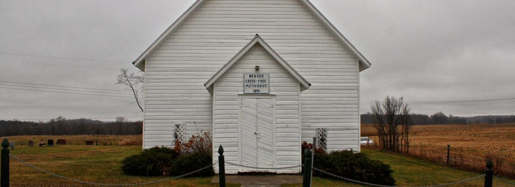 The almost abandoned Beaver Creek Free Methodist church