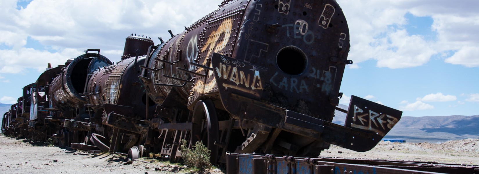 The train cemetery in Uyuni, Bolivia